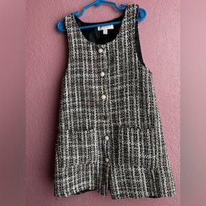 Biscotti Black and White Tweed Kids Dress